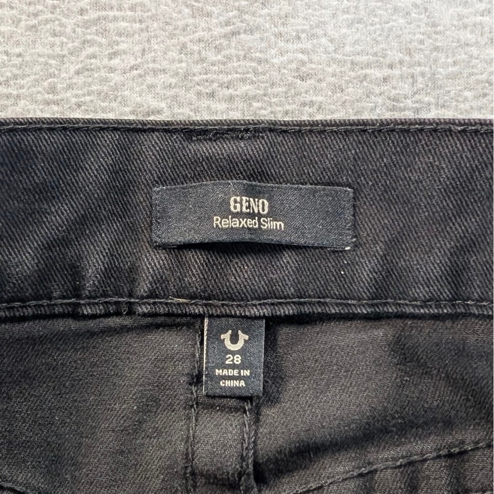 True Religion Geno Relaxed Slim Black Jeans Mens 28 (30x31) Stretch Denim *READ* - Picture 2 of 12
